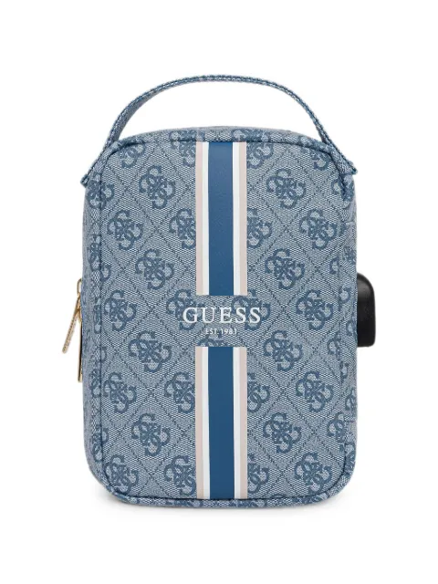 GUESS USA logo-print striped tech bag Blue GUHBP4RPSB