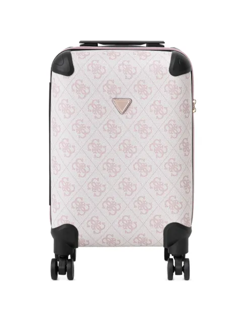 GUESS USA Berta monogram-print logo-plaque suitcase White OB8688983