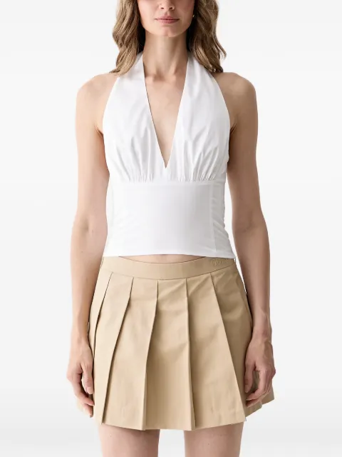 GUESS USA shirred halterneck top White W6YHA8W5113