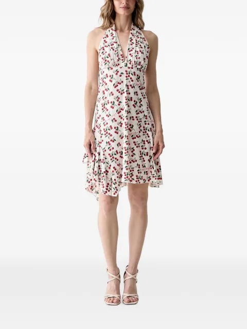 GUESS USA cherry-print handkerchief-hem mini dress White W6YKAVK6706