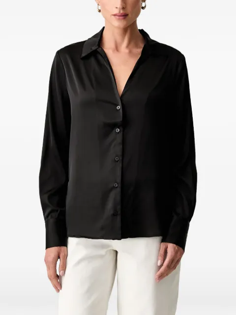 GUESS USA satin-finish long-sleeve shirt Black W6YH23W2946