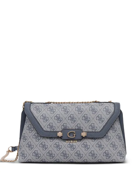 GUESS USA Lindsey monogram-print chain-link crossbody bag Blue HWSG9749210