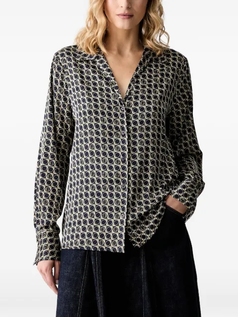 GUESS USA monogram-print long-sleeve shirt Black W6YH23W2946