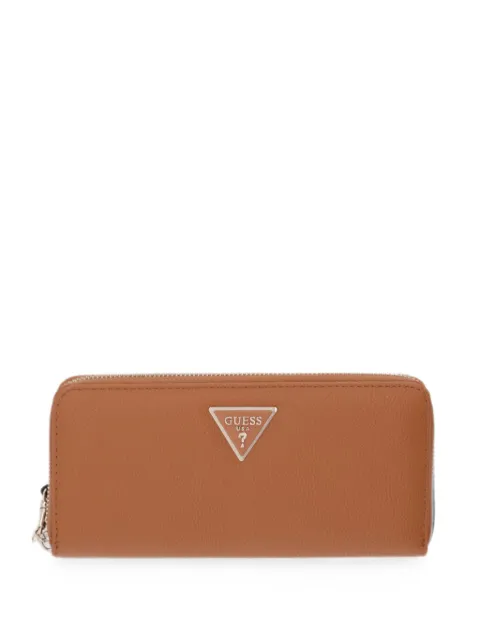 GUESS USA logo-plaque wristlet wallet Brown SWBG7459146