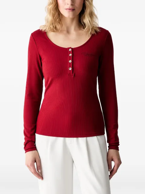 GUESS USA ribbed-knit long-sleeve T-shirt Red W6YP60K5318