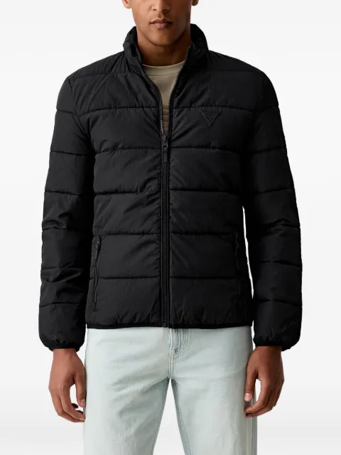 GUESS USA quilted logo-patch jacket Black Z5YL09WGTN0