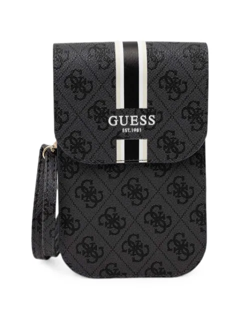 GUESS USA monogram-print striped phone bag Black GUWBP4RPSK