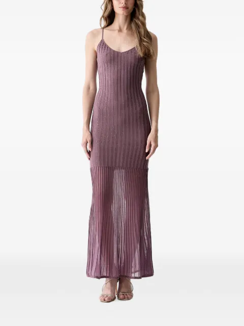 GUESS USA rhinestone-embellished pleated maxi dress Purple W6YKA9Z1159