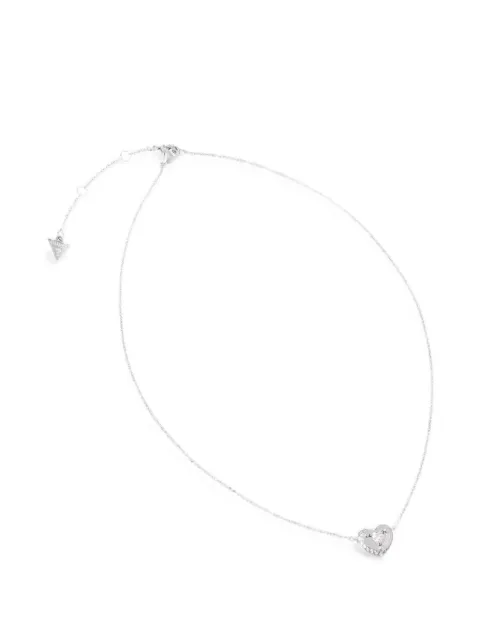 GUESS USA crystal-embellished heart-pendant necklace Silver JUBN05549JW