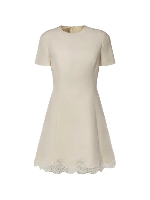 Valentino Garavani lace-trim A-line dress Neutrals BVAL071CF
