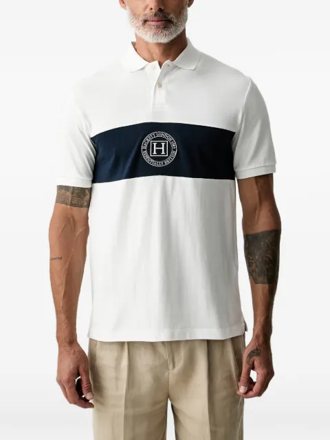 Hackett London logo-embroidered buttoned polo shirt White HM5600187