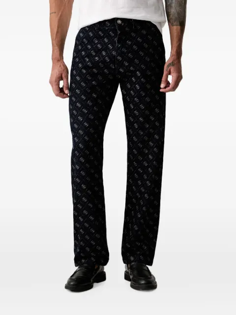 GUESS USA Damon monogram-print logo-patch jeans Blue M6YAV7D1290