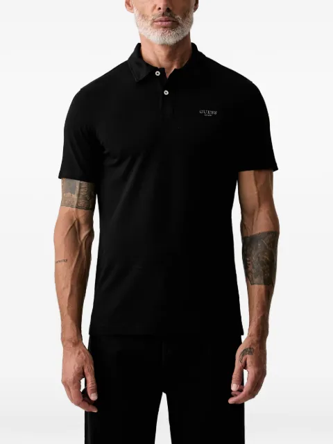 GUESS USA logo-detail buttoned polo shirt Black M6YP07K4104