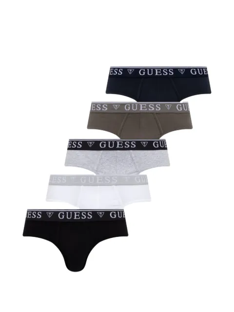 GUESS USA logo-waistband briefs (set of five) Black U4YG20K6YW1