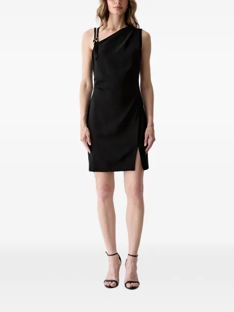 GUESS USA mini buckle-detail asymmetric-neck dress Black W6YK28W2938