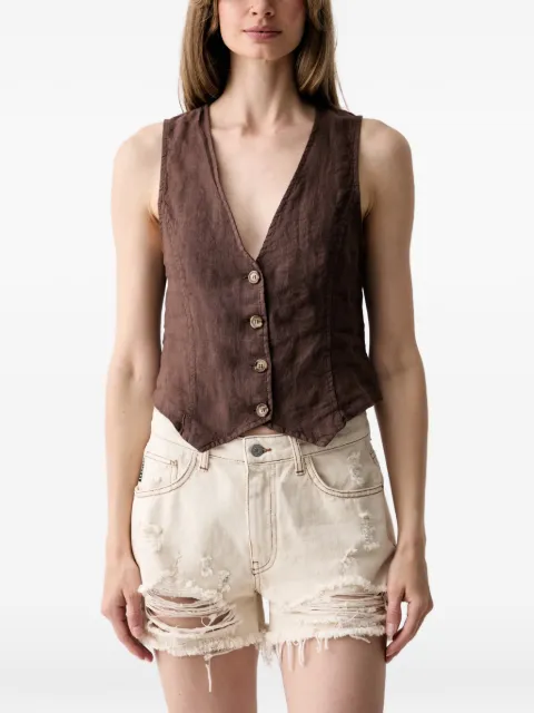 Haveone button-up waistcoat Brown LVEQ021