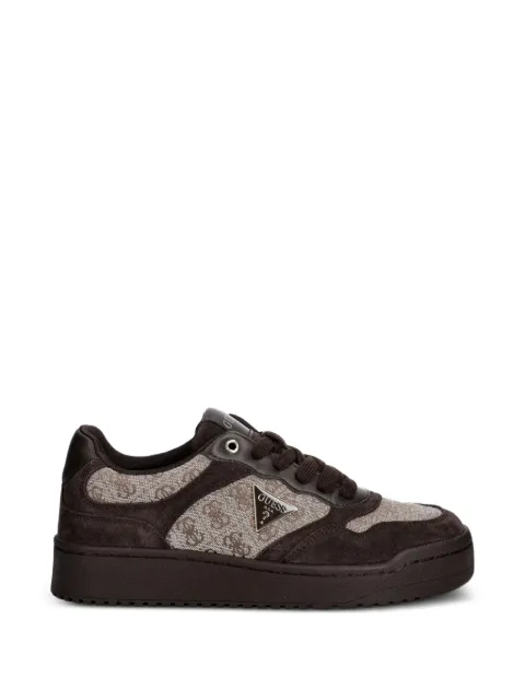 GUESS USA logo-print suede-panelled sneakers Brown FLTM16FAL12