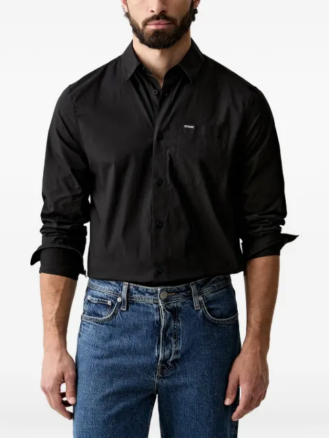 GUESS USA logo-patch chest-pocket shirt Black M6YH14W2736