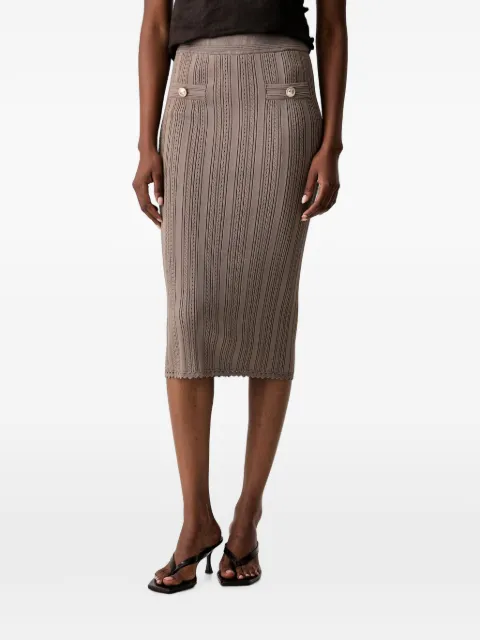 GUESS USA cable-knit button-detail midi skirt Neutrals W6YD23Z0974