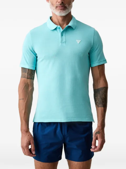 GUESS USA logo-patch polo shirt Blue F6GP03K9WF1