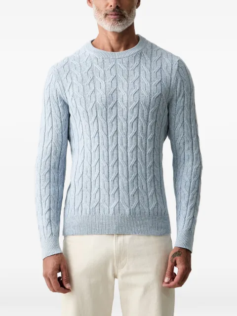 Hackett London cable-knit crew neck sweater Blue HM7000214