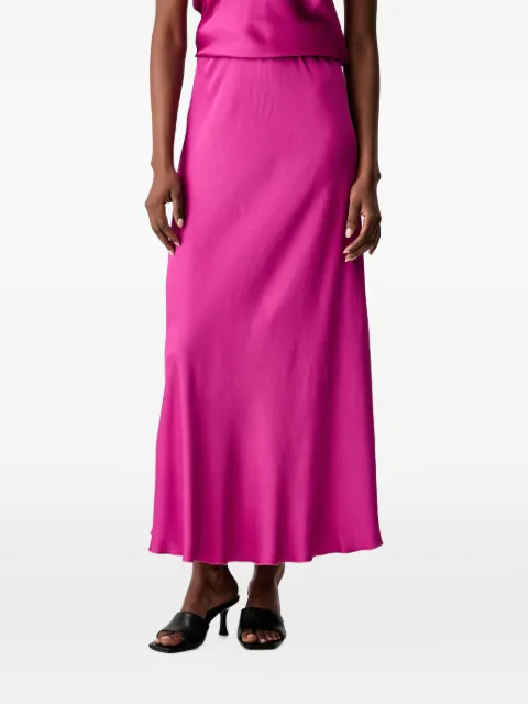 Haveone satin-finish elasticated-waist maxi skirt Pink GWGQ006