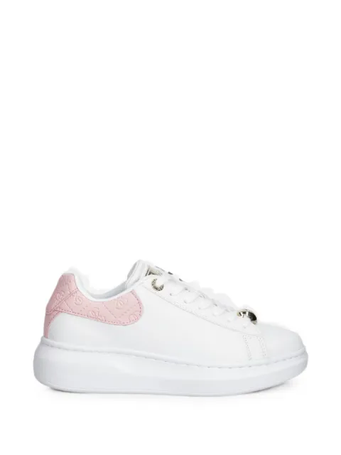 GUESS USA logo-embossed quilted sneakers White FLTFRELEA12