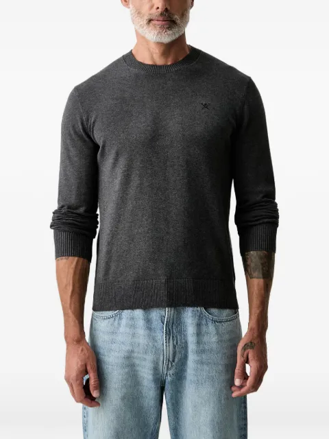 Hackett London logo-embroidered ribbed-trim sweater Grey HM7000116