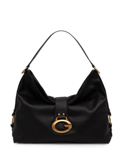 GUESS USA large Camden logo-plaque pebbled shoulder bag Black HWBB9308020