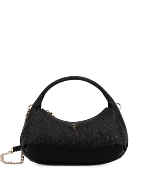 GUESS USA Gilda logo-plaque chain-link shoulder bag Black HWZG9747730