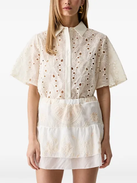 Haveone broderie-anglaise short-sleeve shirt Neutrals CSOQ085