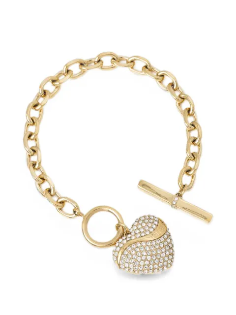 GUESS USA crystal-embellished heart-pendant bracelet Yellow JUBB04496JW