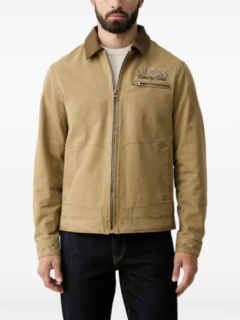 GUESS USA logo-embroidered jacket Neutrals M6YL28W2816