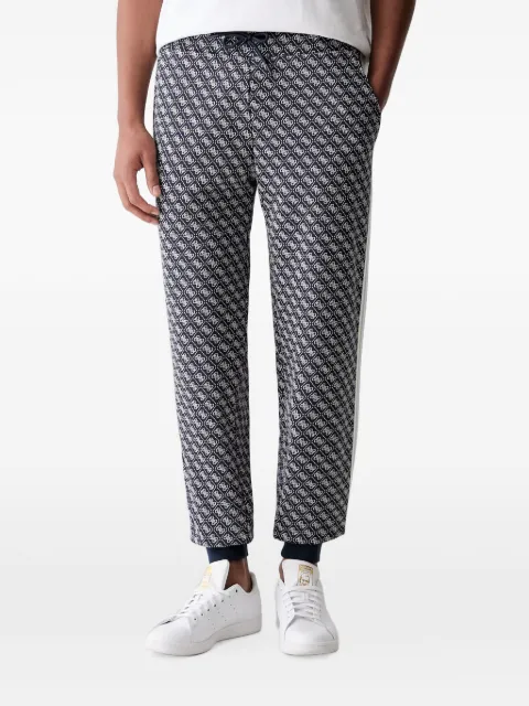 GUESS USA monogram-print side-stripe track pants Blue Z5BB19K2042