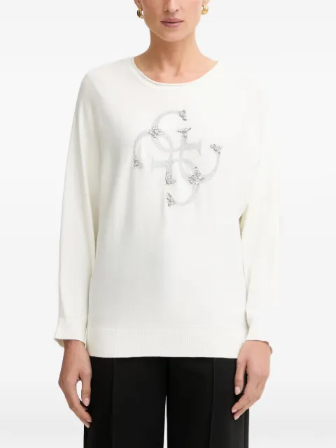 GUESS USA embellished logo-print T-shirt White W6YR27Z0975