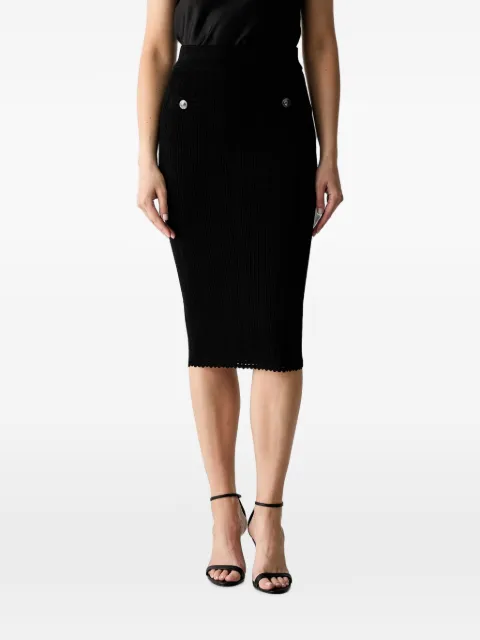 GUESS USA knitted button-detail midi skirt Black W6YD23Z0974