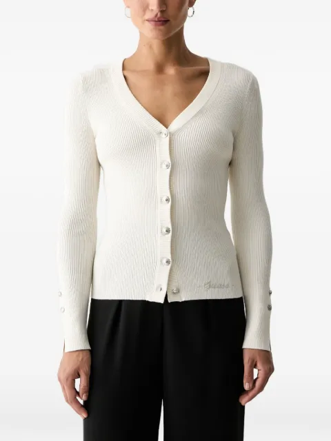 GUESS USA ribbed-knit buttoned cardigan Neutrals W6YR11Z0950