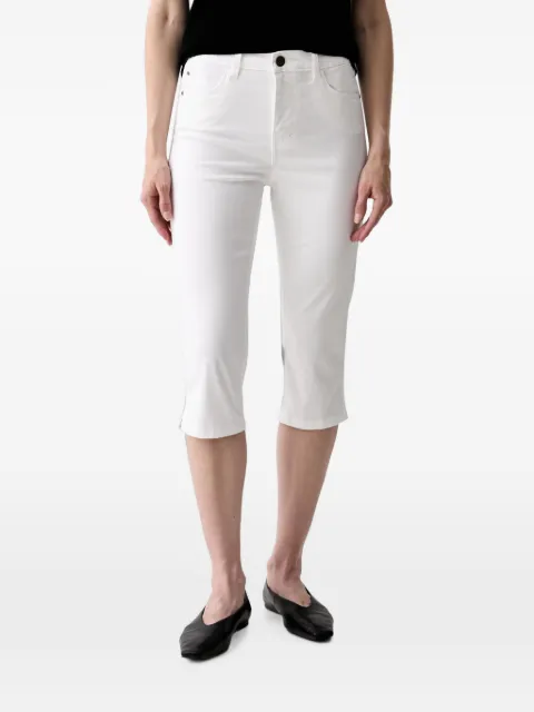 GUESS USA logo-patch cropped jeans White W6YB40W5139