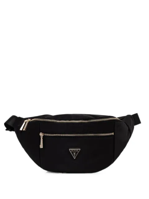 GUESS USA logo-plaque zip-fastening belt bag Black TWNN9676081