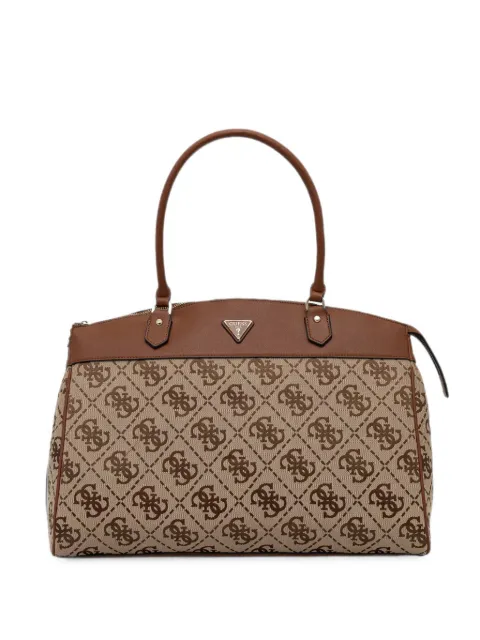 GUESS USA monogram-print logo-plaque tote bag Neutrals TWOB9755903