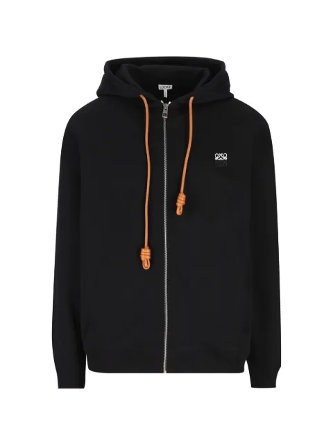 LOEWE Anagram-embroidered zip-up hoodie Black H526Y25X87