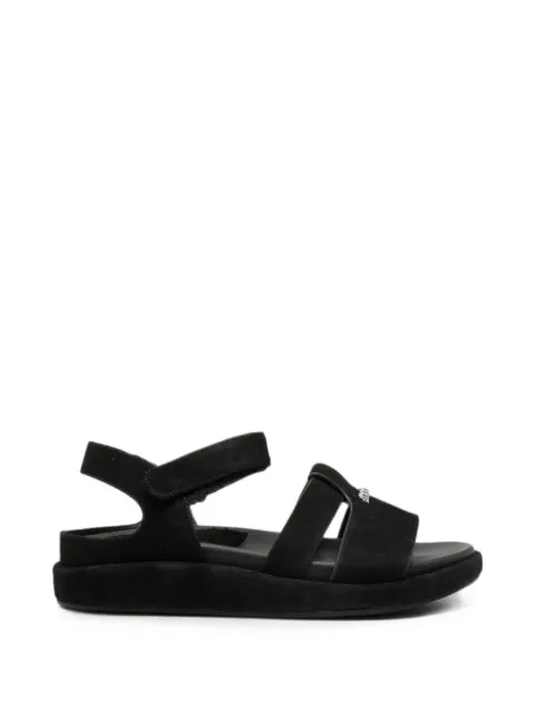 SERGIO MORETTI FIRENZE touch-strap logo-plaque sandals Black 604426169BLK