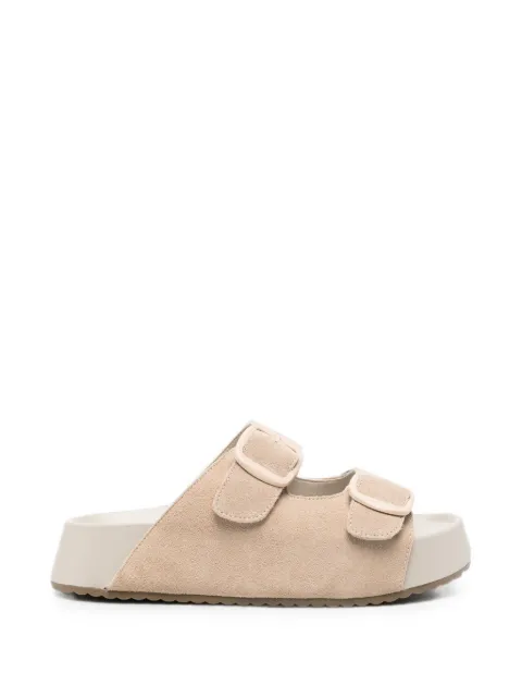 SERGIO MORETTI FIRENZE buckle-fastening suede sandals Neutrals 604426149GREY