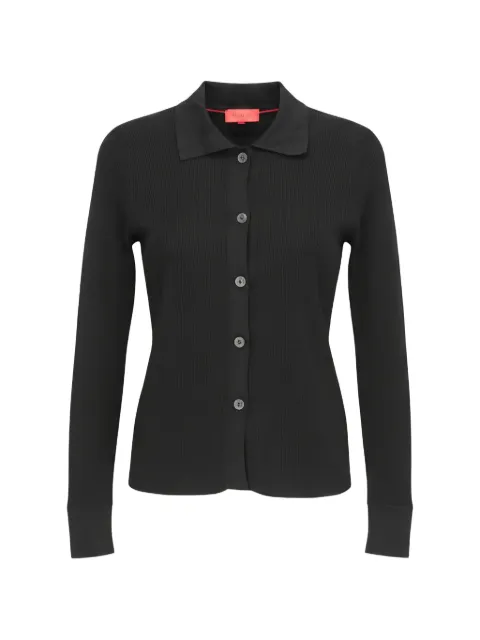 Isaia ribbed-knit long-sleeve shirt Black MG023DYD007990