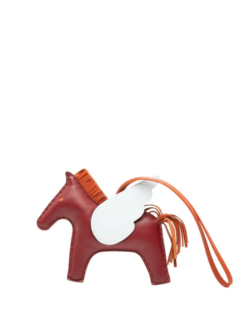 Hermès Pre-Owned 2021 Milo Lambskin and Swift Grigri Rodeo Pegase Bag Charm PM key chain Red UKPINRCQ2Q3GWV6E