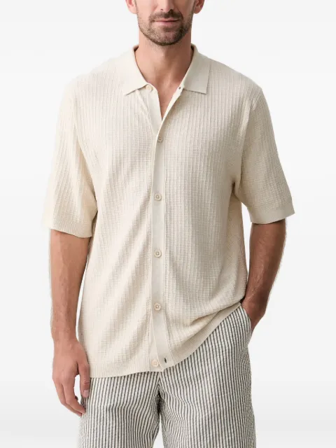 Lindbergh textured short-sleeve shirt Neutrals 30804130
