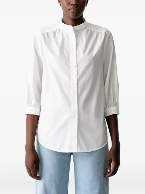 Marc O'Polo gathered-detail band-collar shirt White 5000010802