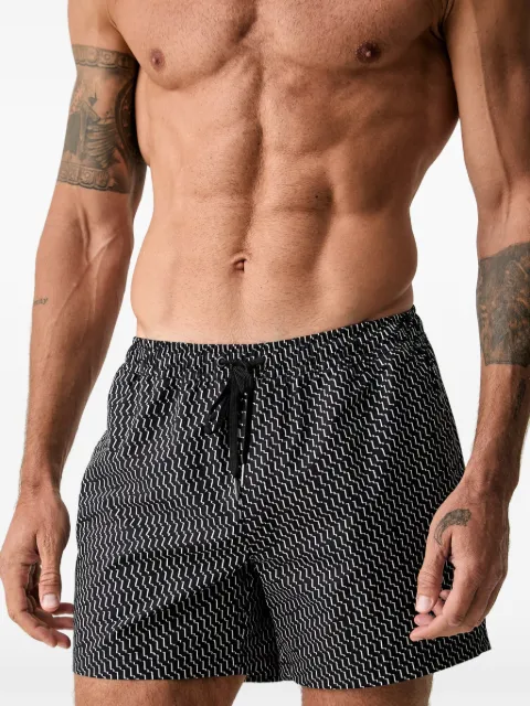 Marc O'Polo geometric-print drawstring swim shorts Black 10226736