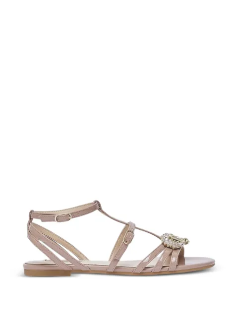 LIU JO crystal-embellished patent leather sandals Neutrals SA6121EX004