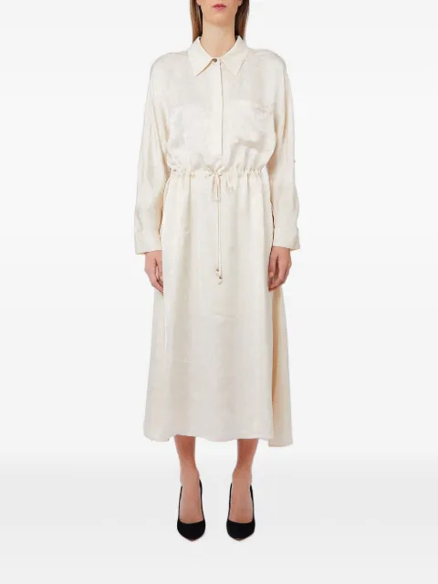 LIU JO jacquard-woven drawstring midi dress Neutrals WF6316T730A